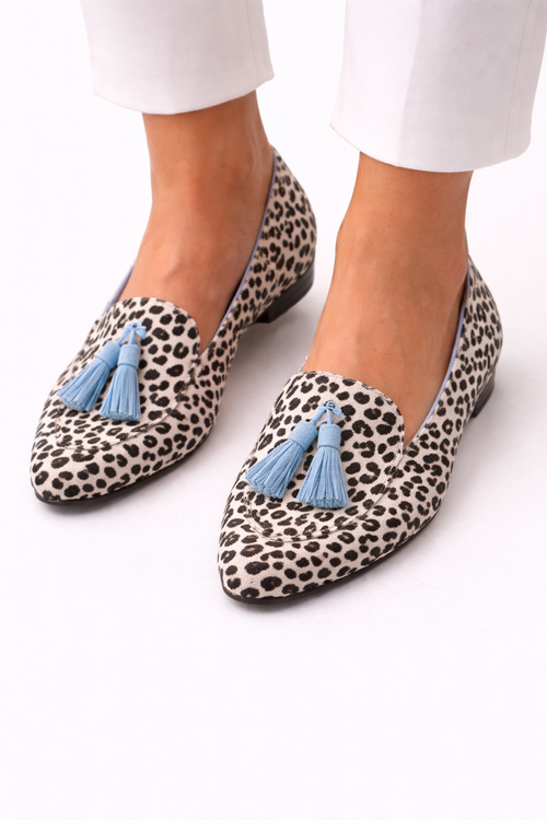 Gwenn - Mocassim Animal Print com Tassel Duplo