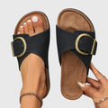 Amber - Sandália Slide Com Fivela Redonda Grande