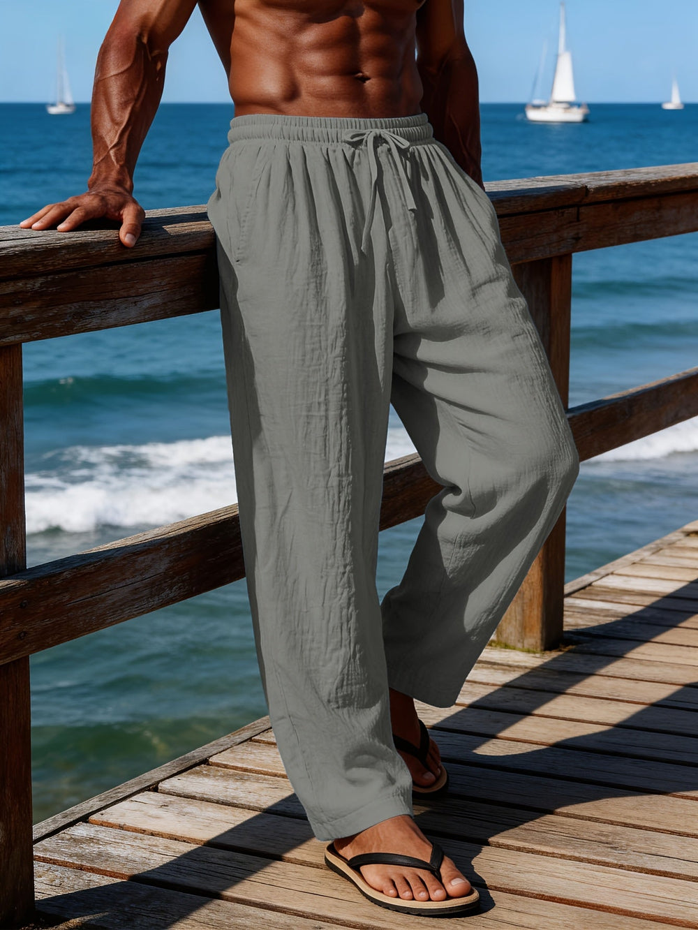 Sizenando - Calça Masculina com Cordão Solta