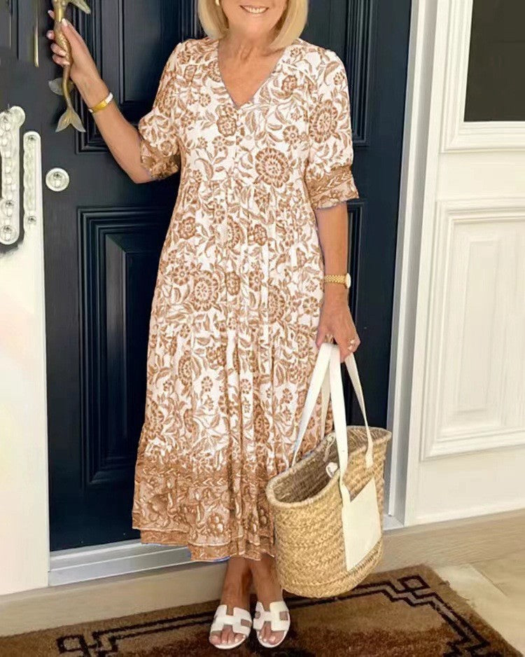 Keisha - Vestido Floral com Decote V