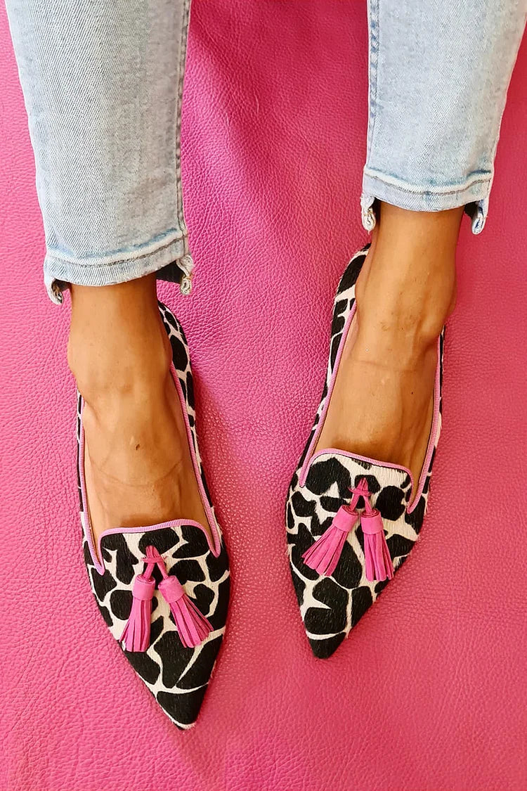 Nala - Sapatilha Estampada com Tassel Duplo e Vivo