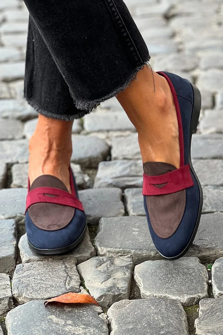 Sylvie - Mocassim Penny com Recortes em Três Tons