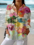Vanuza - Camisa Feminina Aquarela