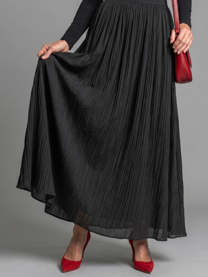 Lana - Vestido Midi de Manga Longa com Gola Alta e Cintura Marcada