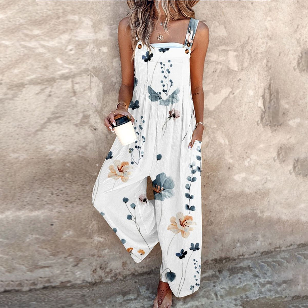 Alana - Jardineira Pantalona com Margaridas Grandes