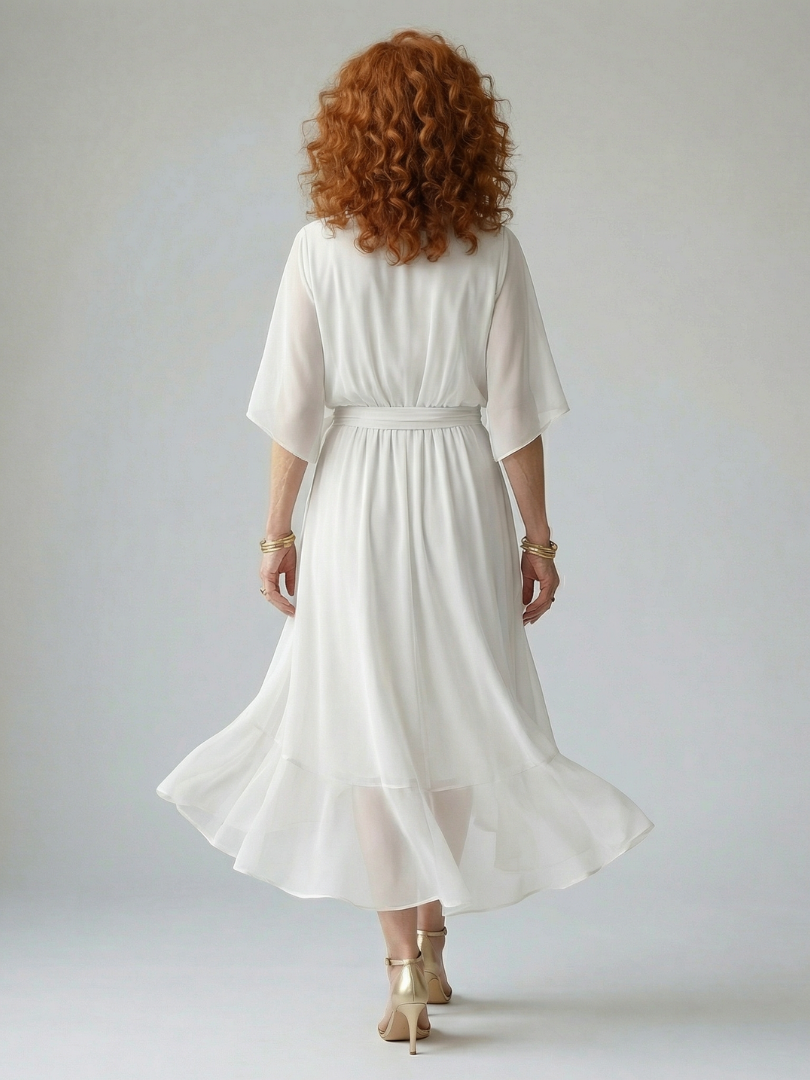 Elric - Vestido Midi Drapeado Leve