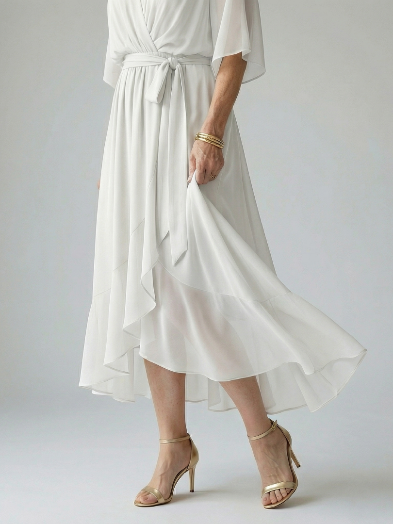 Elric - Vestido Midi Drapeado Leve