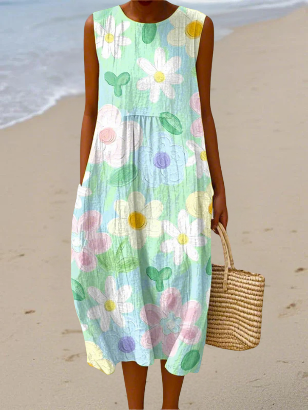 Erin - Vestido Midi Flores Pastel