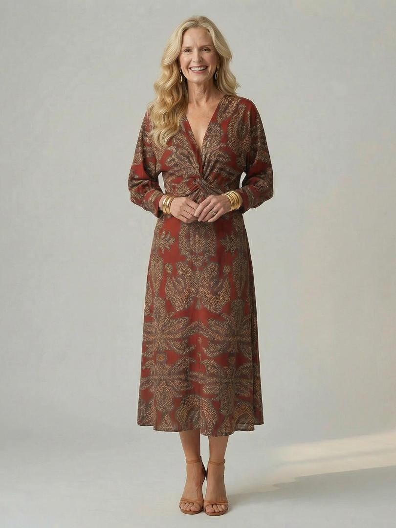 Lune - Vestido Midi Envelope Natural