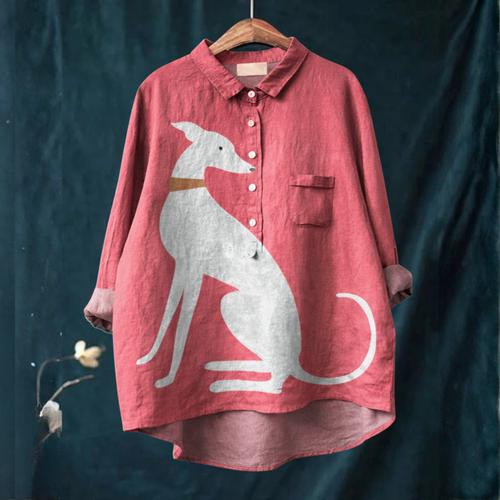 Isadora - Blusa com Estampa de Galgo Sentado