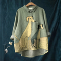 Ivone - Blusa com Estampa de Dois Galgos