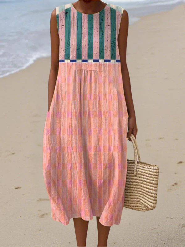 Lily - Vestido Midi Listrado Pastel