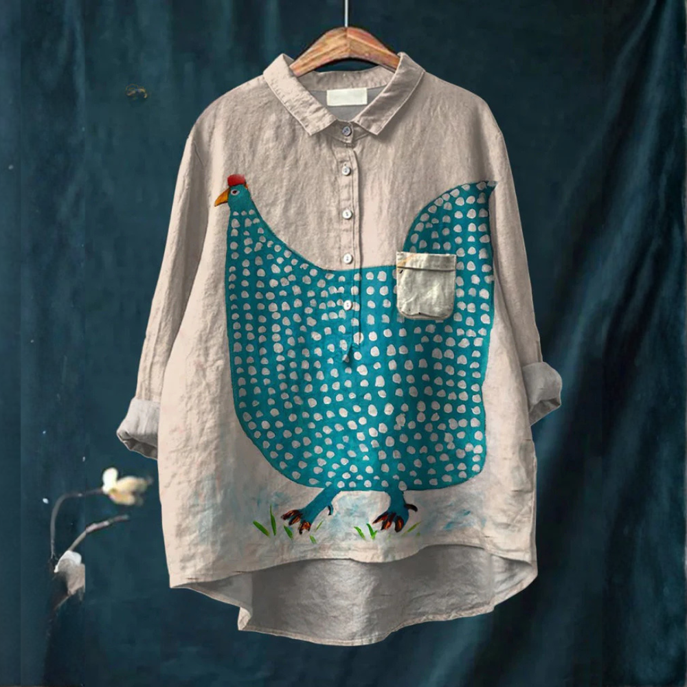Celina - Blusa com Galinha de Bolinhas