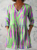 Oceane - Blusa Alongada Decote V Estampa Zebrada