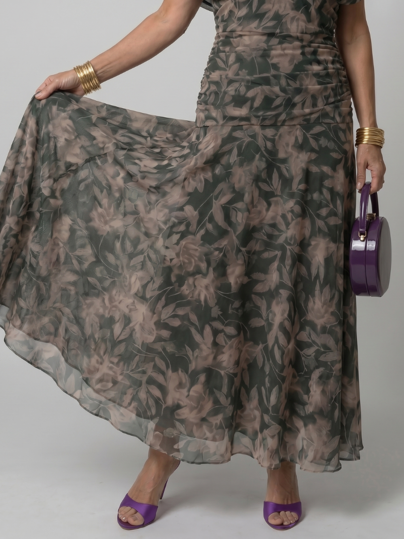 Priscila - Vestido Midi Fluido Ombro a Ombro