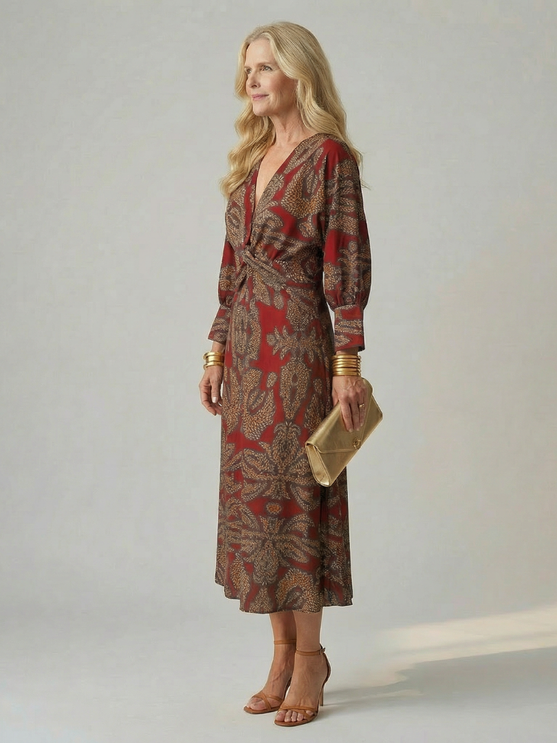 Lune - Vestido Midi Envelope Natural