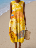 Gabriella - Vestido Midi de Praia Estampado Sem Mangas