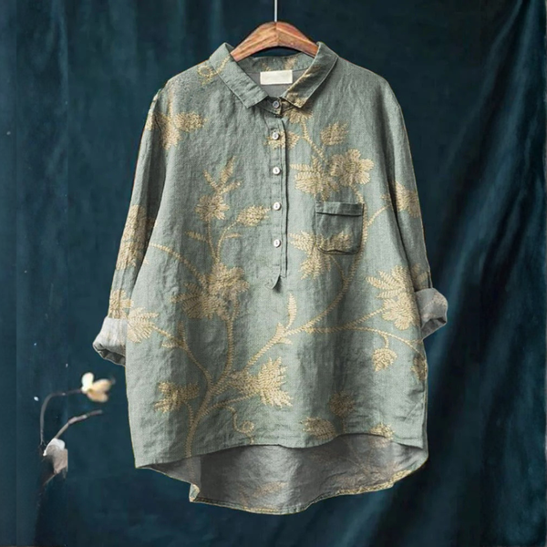 Alana - Blusa com Estampa de Ramos Florais
