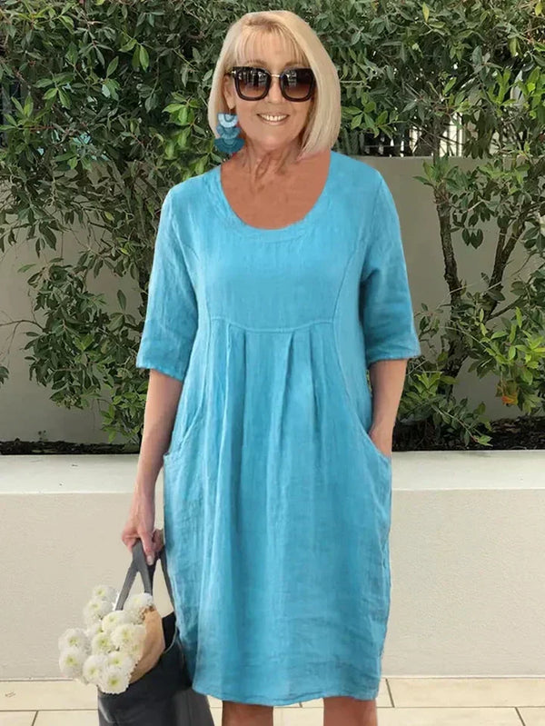 Áurea - Vestido Midi Solto Leve
