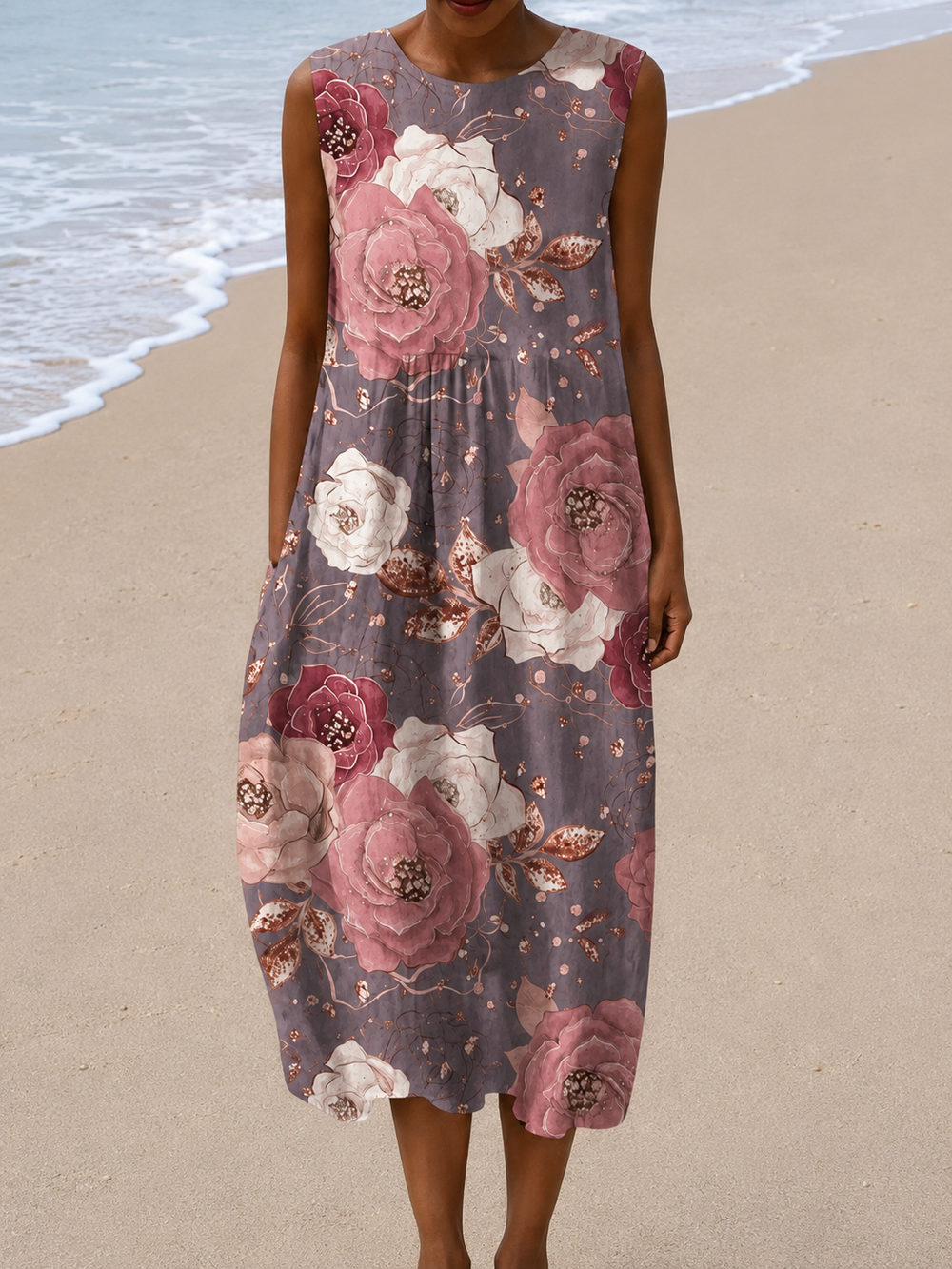 Victoria - Vestido Midi Soltinho Sem Mangas