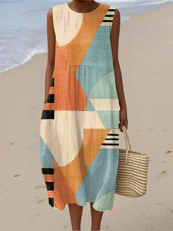 Iris - Vestido Midi Geométrico