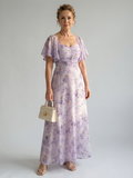 Vaelis - Vestido Midi com Manga Borboleta