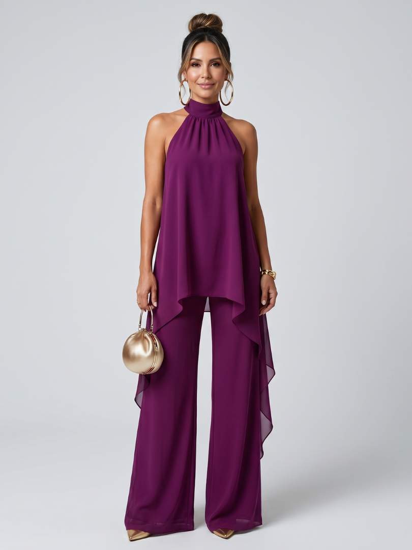 Zareen - Conjunto Túnica Assimétrica e Calça Pantalona