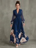 Ziva - Vestido Longo Plissado com Mangas Transparentes