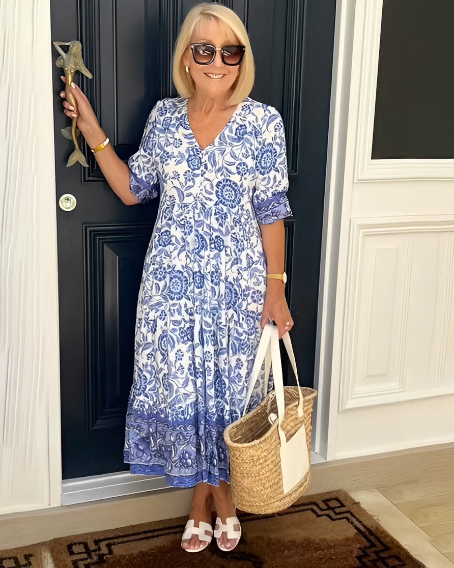 Keisha - Vestido Floral com Decote V