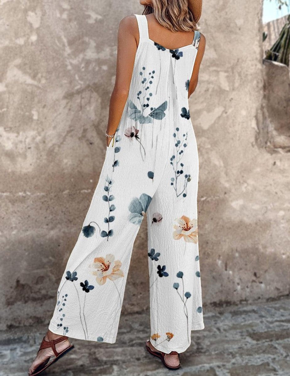 Alana - Jardineira Pantalona com Margaridas Grandes