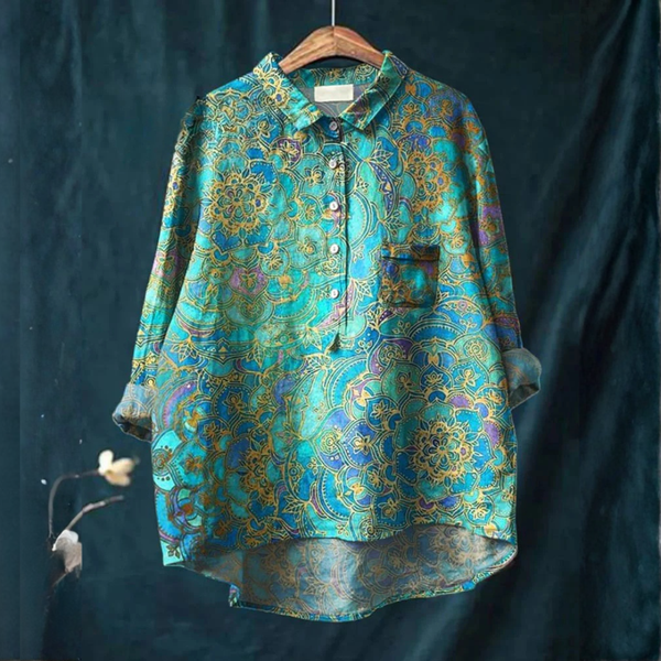 Emanuela - Blusa com Estampa de Mandalas Ornamentais