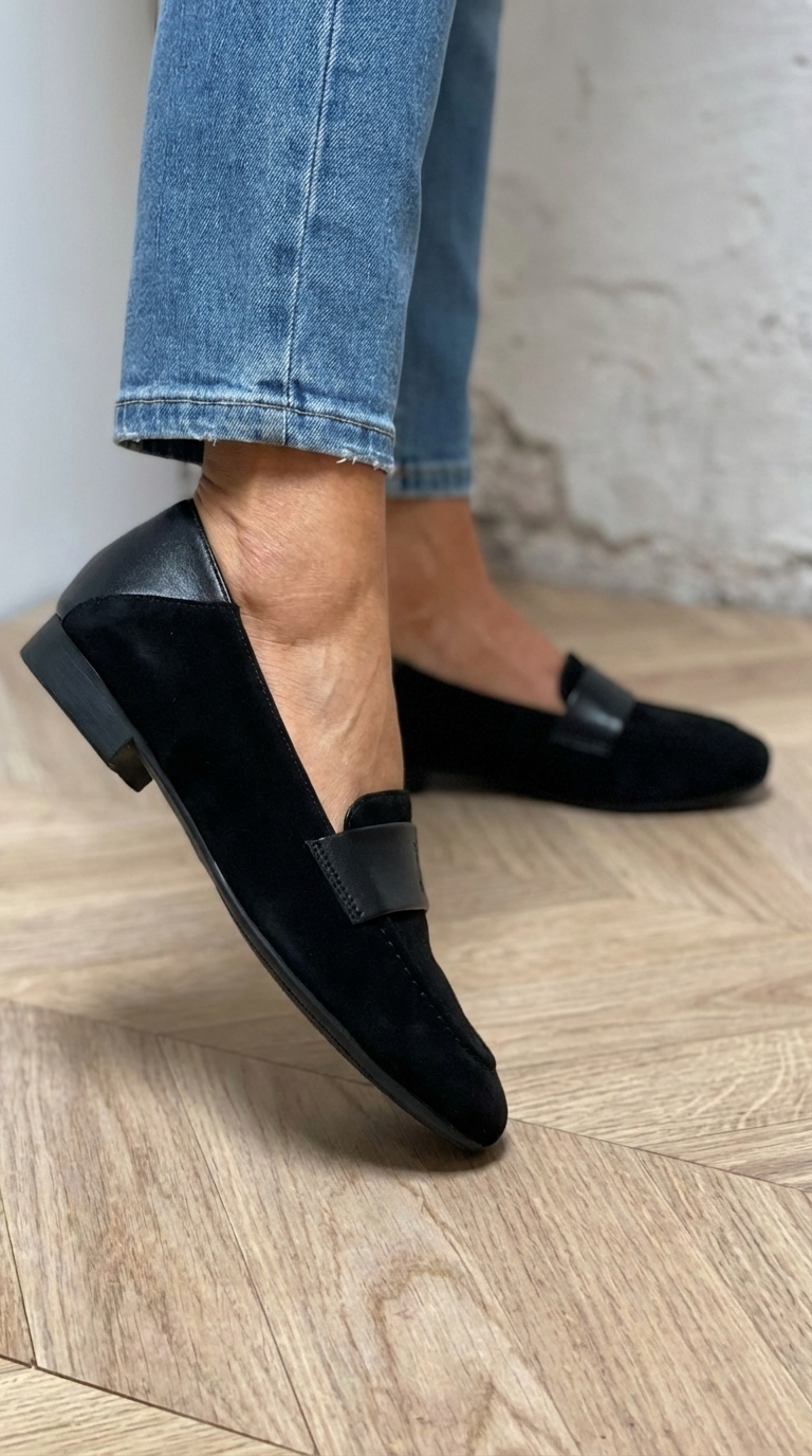 Elra - Mocassim com Tira Larga e Pesponto Frontal