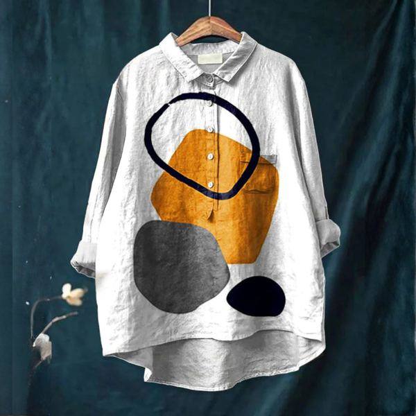 Cristina - Blusa com Formas Abstratas Geométricas
