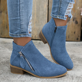 Joanna - Bota de Cano Curto com Zíper Diagonal