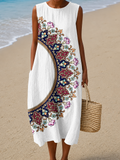 Paige - Vestido Midi de Praia Estampado Sem Mangas