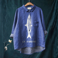Bianca - Blusa com Peixe Central e Frase