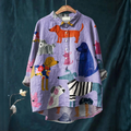 Elaine - Blusa com Cachorros Grandes Ilustrados