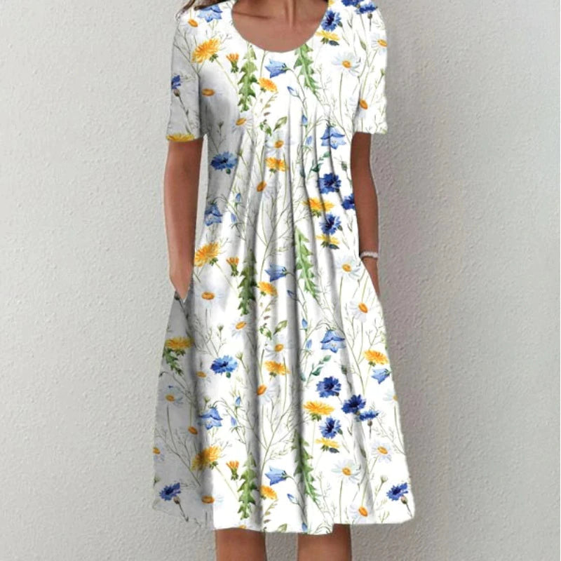 Ruby - Vestido Floral Com Pregas No Busto