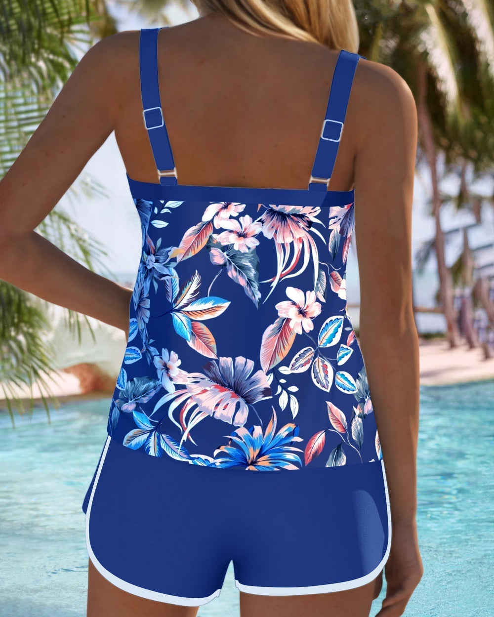 Imke - Tankini de Estampa Botânica com Shorts Esportivo