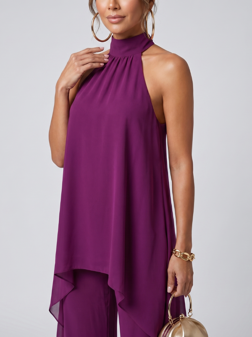 Zareen - Conjunto Túnica Assimétrica e Calça Pantalona