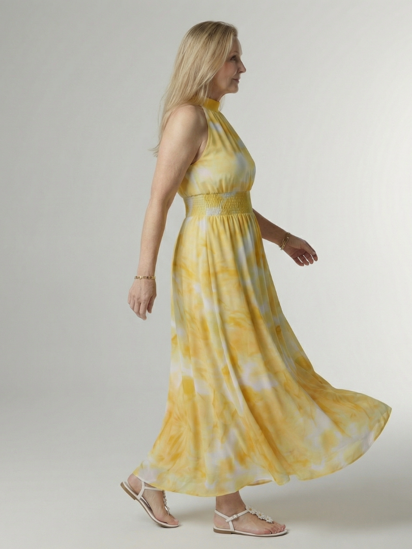 Sylin - Vestido Midi Frente Única Franzido