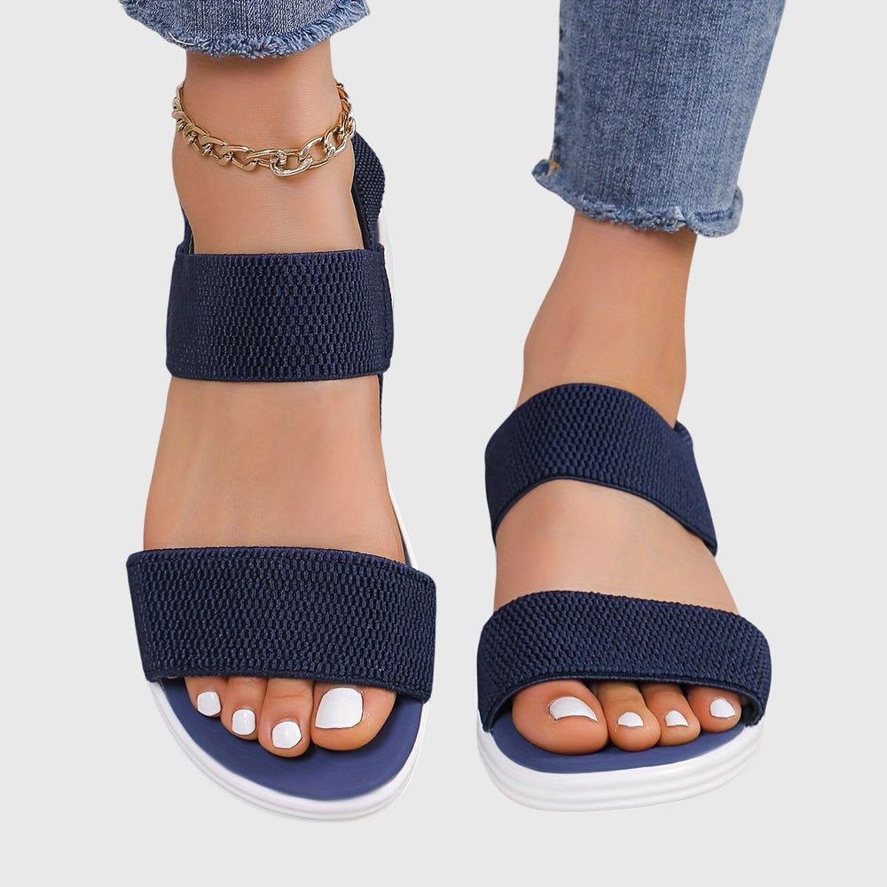 Emila - Sandália Flatform com Faixas Elásticas e Tira Traseira