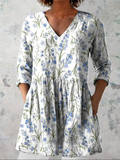 Jeanne - Blusa Alongada Decote V Raminhos Florais