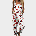 Graziela - Jardineira Estampada de Joaninhas e Flores