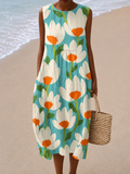 Charlotte - Vestido Midi Soltinho Sem Mangas