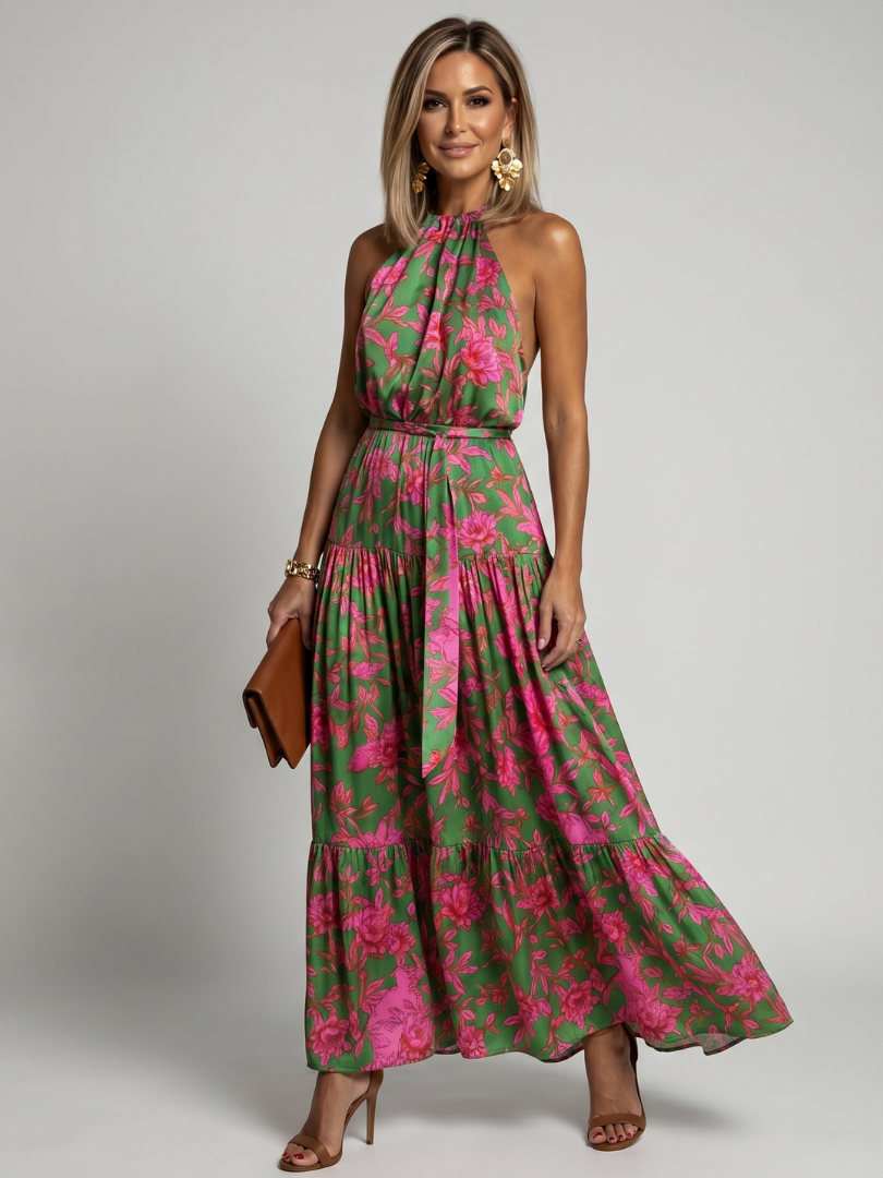Rowen - Vestido Midi Frente Única Drapeado