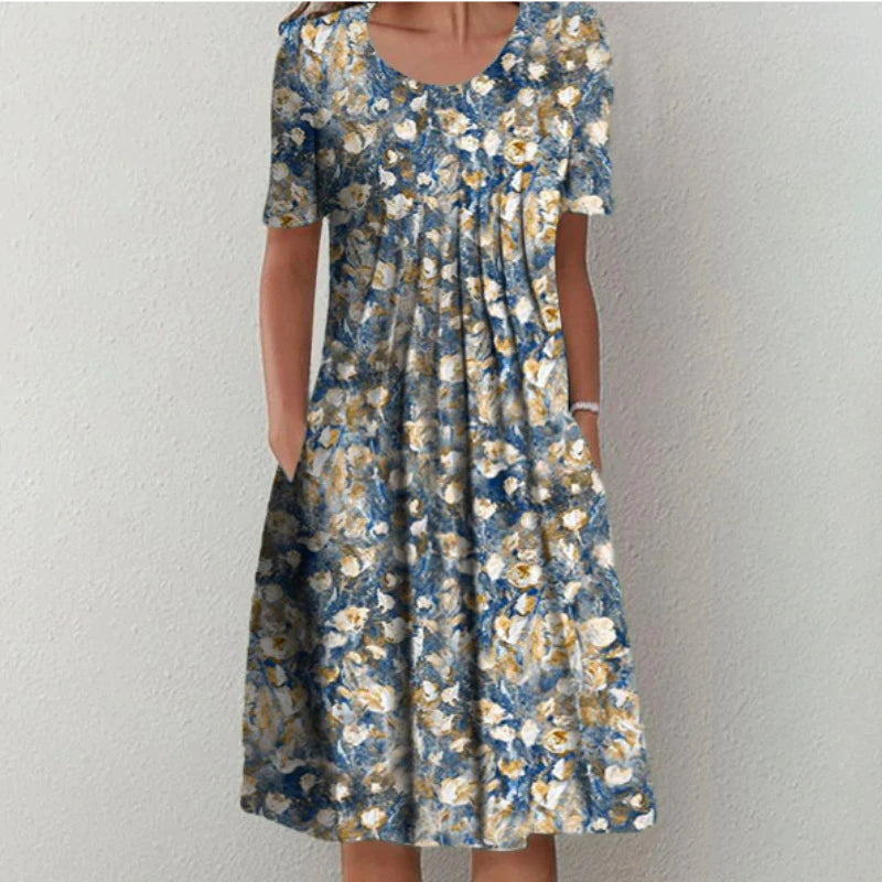 Ruby - Vestido Floral Com Pregas No Busto