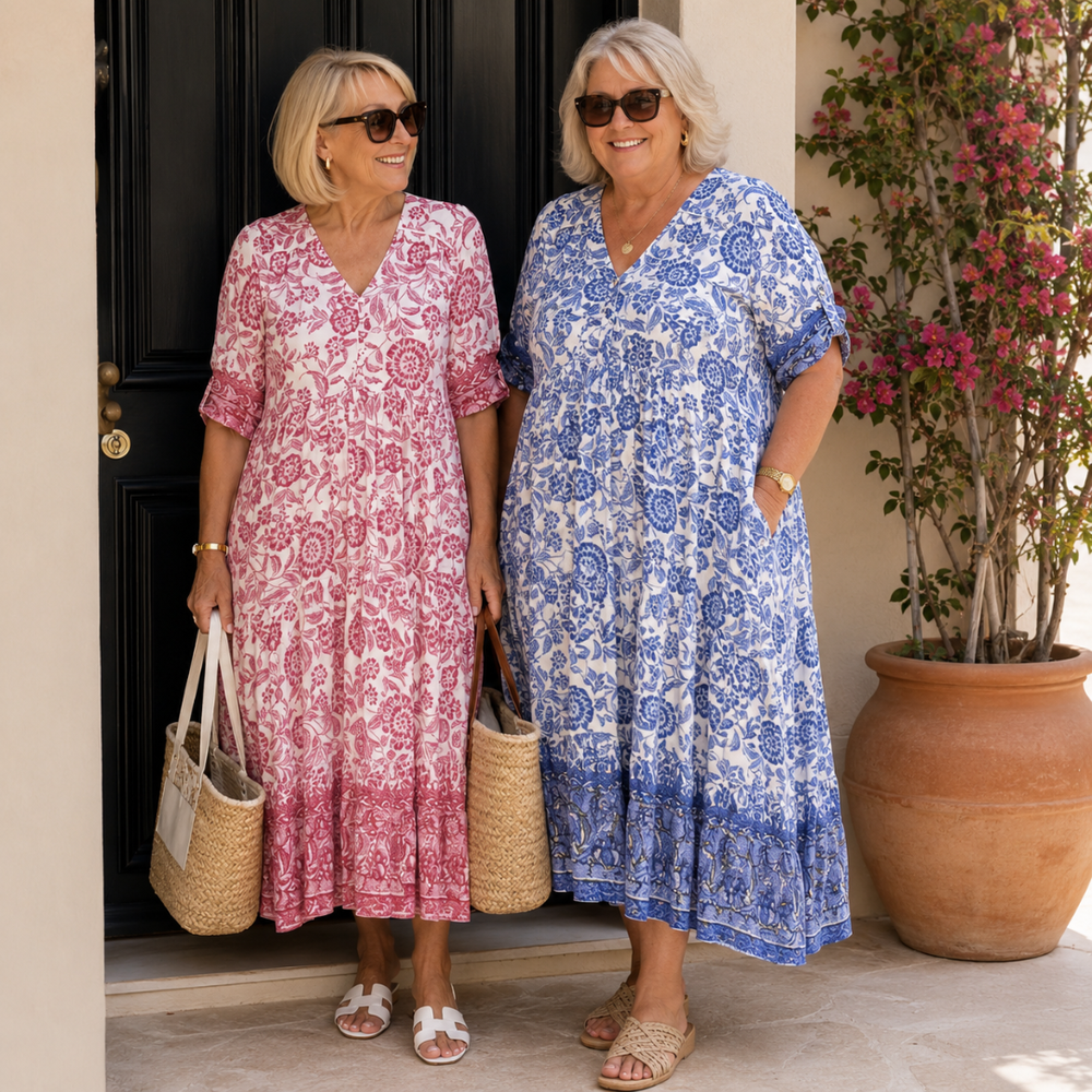 Keisha - Vestido Floral com Decote V