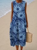 Madison - Vestido Midi Casual Estampado Sem Mangas
