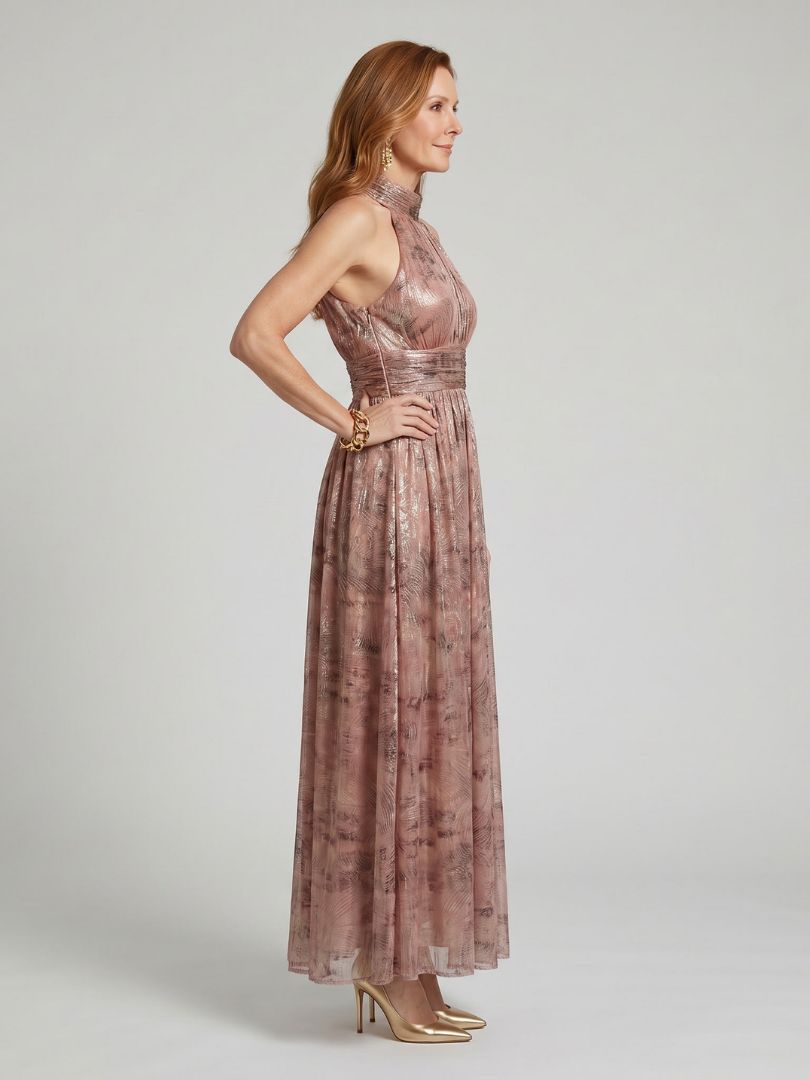 Imogen - Vestido Midi Sem Mangas Texturizado